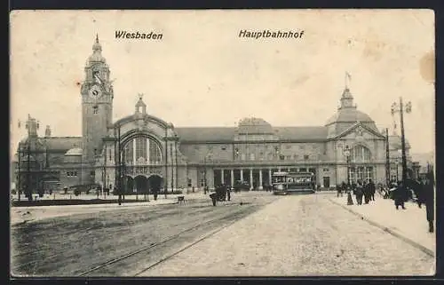 AK Wiesbaden, Partie am Hauptbahnhof