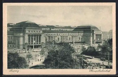 AK Leipzig, Blick auf den Hauptbahnhof