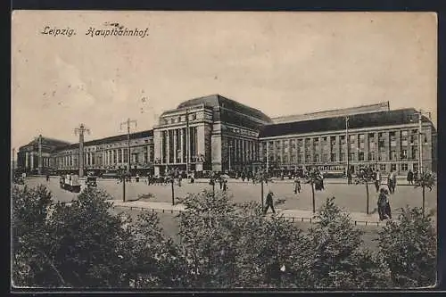 AK Leipzig, Blick auf den Hauptbahnhof