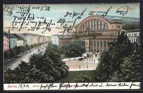 AK Berlin-Kreuzberg, Anhalter Bahnhof am Askanischen Platz