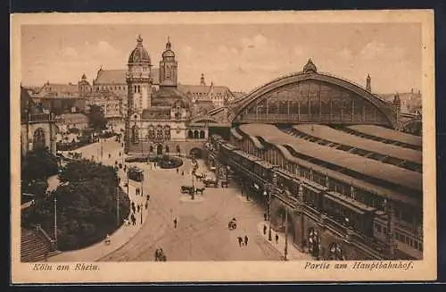 AK Köln am Rhein, Partie am Hauptbahnhof