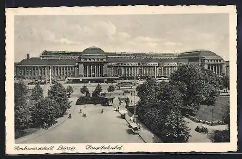 AK Leipzig, Blick auf den Hauptbahnhof