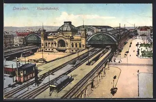 AK Dresden, Blick auf den Hauptbahnhof