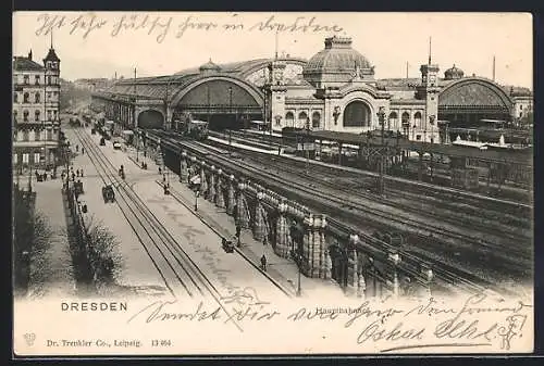 AK Dresden, Gleise am Hauptbahnhof