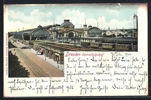 AK Dresden, Blick auf den Centralbahnhof