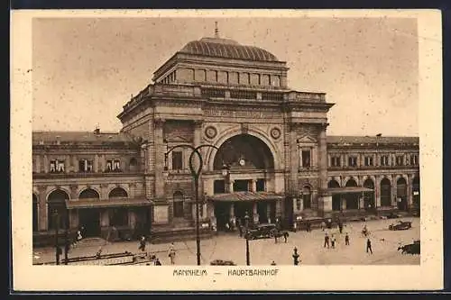 AK Mannheim, Hauptbahnhof Vorderansicht