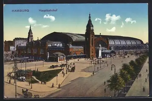 AK Hamburg-St.Georg, Blick auf den Hauptbahnhof