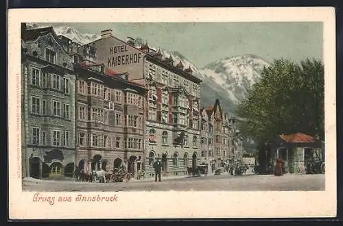 AK Innsbruck, Hotel Kaiserhof mit Bergansicht