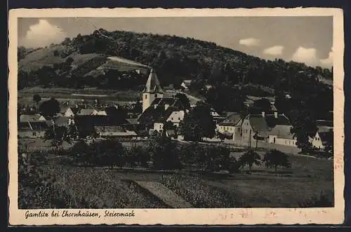 AK Gamlitz bei Ehrenhausen, Ortsansicht aus der Vogelschau