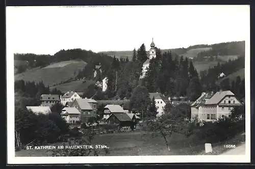 AK St. Kathrein am Hauenstein, Ortsansicht mit der Pfarrkirche hl. Katharina