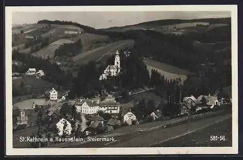 AK St. Kathrein a. Hauenstein, Ortsansicht mit Berglandschaft