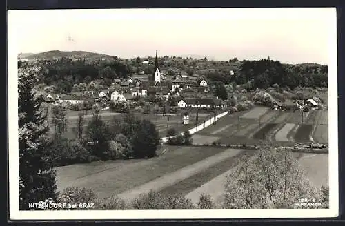 AK Hitzendorf bei Graz, Ortsansicht mit Umgebung und Landstrasse