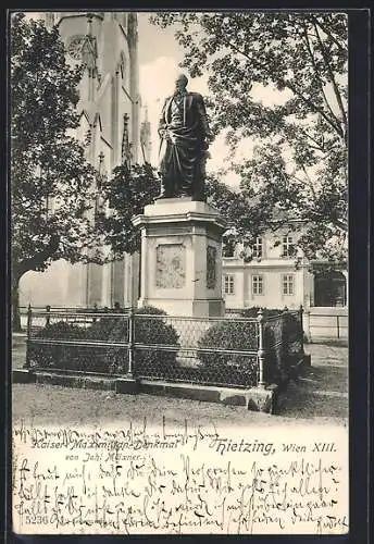 AK Wien, Hietzing, Kaiser Maximilian-Denkmal von Joh. Meixner