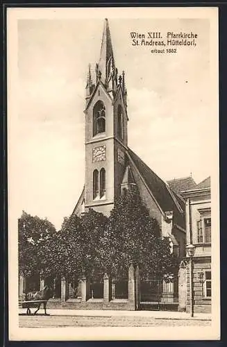 AK Wien-Hütteldorf, Pfarrkirche St. Andreas, erbaut 1882