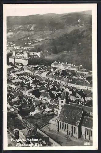 AK Eisenstadt /Bgld., Teilansicht vom Flugzeug aus