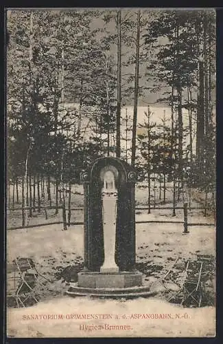 AK Grimmenstein a. d. Aspangbahn, Hygiea-Brunnen im Sanatorium