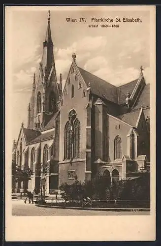 AK Wien IV, vor der Pfarrkirche St. Elisabeth