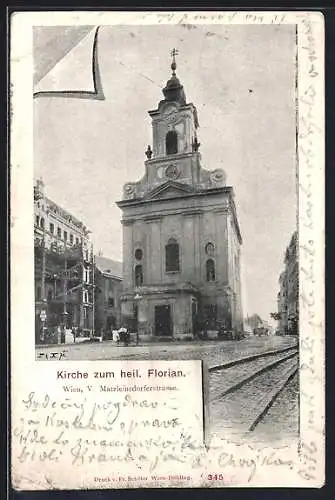 AK Wien, Kirche zum heil. Florian in der Matzleinsdorferstrasse