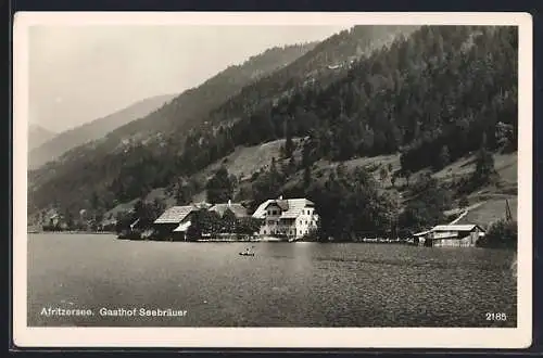 AK Afritzersee, Gasthof Seebräuer und Uferpartie