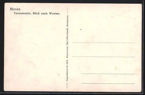 Künstler-AK Meran, Totalansicht mit Blick nach Westen