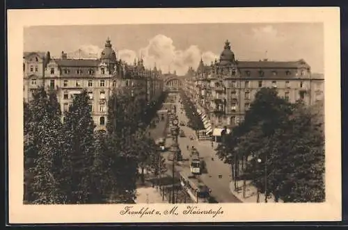 AK Frankfurt a. M., Strassenbahnen auf der Kaiserstrasse