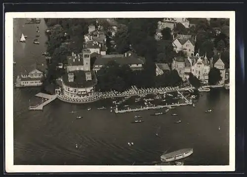 AK Hamburg-Uhlenhorst, Flugblick auf Aussenalster mit Uhlenhorster Fährhaus