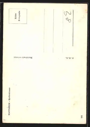 AK Mannheim, Breitestrasse mit Strassenbahn