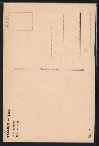 AK Tallinn, Vana raekoda, Altes Rathaus