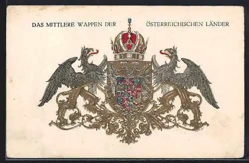 Künstler-AK Rotes Kreuz Nr. 285: Das Mittlere Wappen der Österreichischen Länder