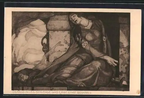 Künstler-AK Es fand in Leid sein Ende, was in Liebe einst begann, Nibelungen