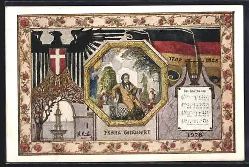 AK Wien, 10. Deutsches Sängerbundesfest 1928, Franz Schubert