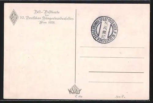 AK Wien, 10. Deutsches Sängerbundesfest 1928, Franz Schubert