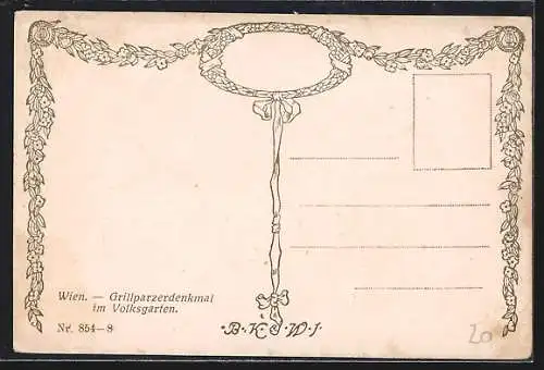 Künstler-AK R. Preuss: Wien, Grillparzer-Denkmal im Volksgarten