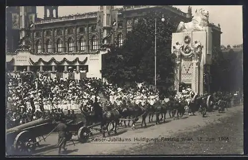 AK Wien, Kaiser-Jubiläums Huldigungs-Festzug 1908, Kanonen