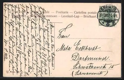 AK verschiedene Reichskassenscheine und Banknoten unter einem Hufeisen, Neujahrsgruss