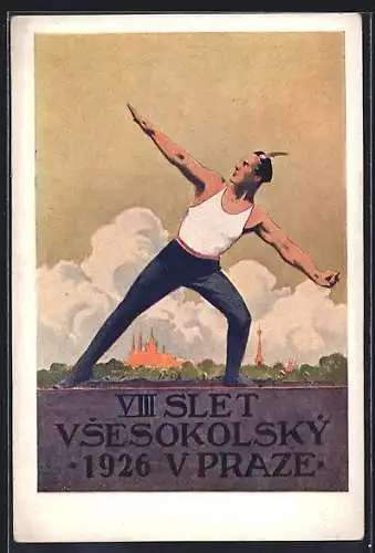 AK VII Slet Vsesokolsky 1926 V Praze, Sokol, Athlet, Turnfest