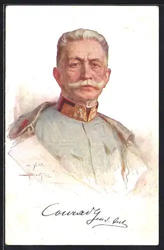 AK Portrait Conrad von Hötzendorf, Signatur