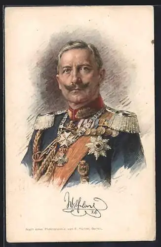 AK Portrait Kaiser Wilhelm II., Rotes Kreuz