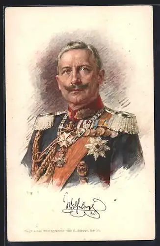 AK Portrait Kaiser Wilhelm II., Rotes Kreuz