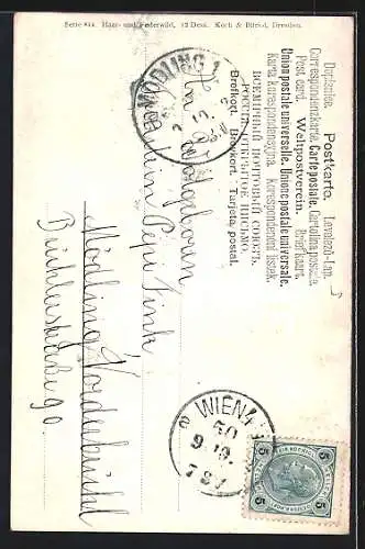 Künstler-AK M.Müller jun.: Rehe am Waldesrand