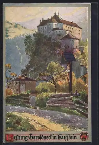 Künstler-AK E.F. Hofecker: Kufstein, Festung Geroldseck, Deutscher Schulverein Nr. 335