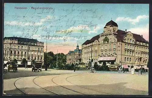 AK Hannover, Strassenbahn am Aegidientorplatz