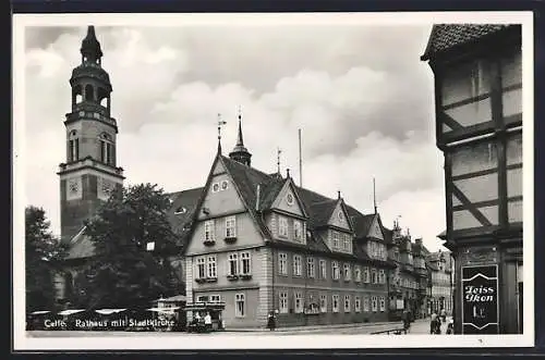 AK Celle, Rathaus mit Stadtkirche