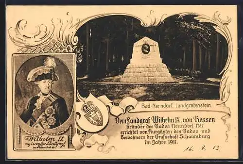 AK Bad Nenndorf, Der Landgrafenstein, Landgraf Wilhelm IX. von Hessen