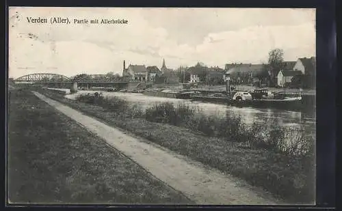 AK Verden /Aller, Partie mit der Allerbrücke