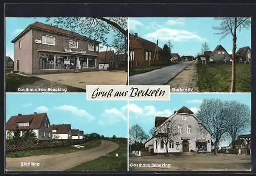 AK Beckeln, Kaufhaus Beneking, Strassenpartie, Siedlung