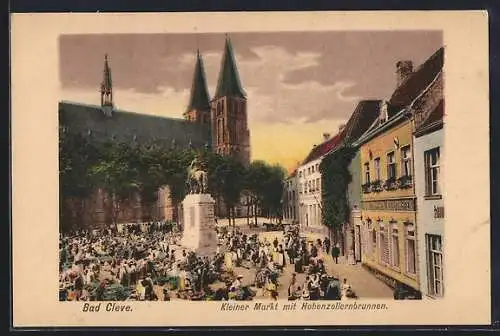 AK Bad Cleve, Kleiner Markt mit Hohenzollernbrunnen