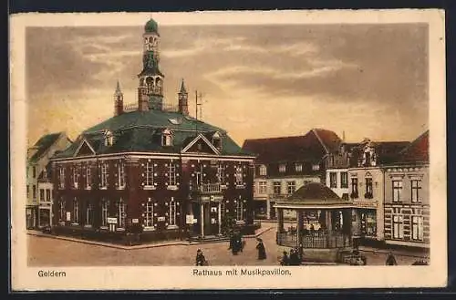 AK Geldern, Rathaus mit Musikpavillon