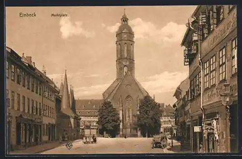 AK Einbeck, Marktplatz mit Geschäften