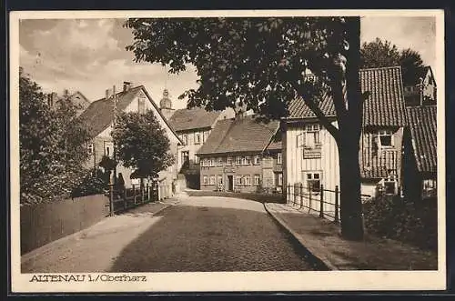 AK Altenau i. Oberharz, Hotel Deutsches Haus mit Strassenpartie